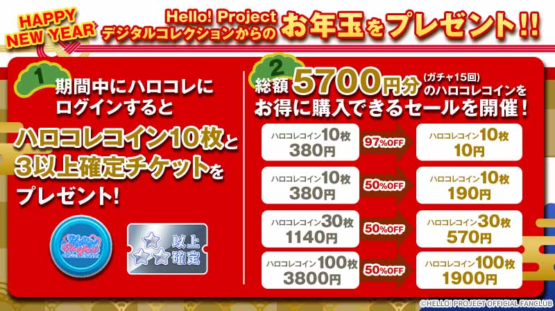 Hello! Projectデジタルコレクション」に豪華なお年玉キャンペーンを